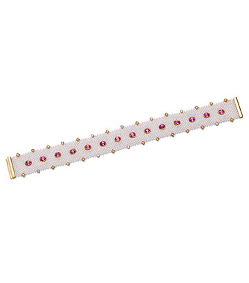 Pearl, Diamond and Pink sapphire bracelet